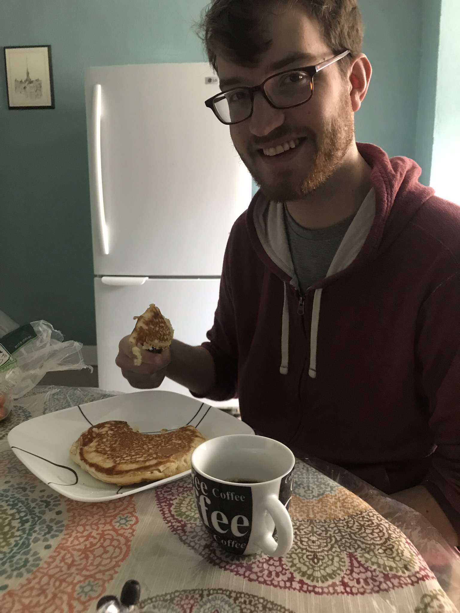 Gabe enjoys the fruits of his labor