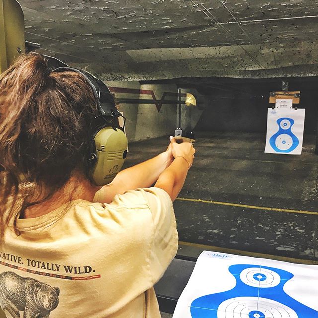 Took little sis to the range. She did good for her first time shooting a handgun. After my teaching she shot the bottom target I shot the top. #topshot #sistakilla #lookoutboys #smithandwesson #sd9ve