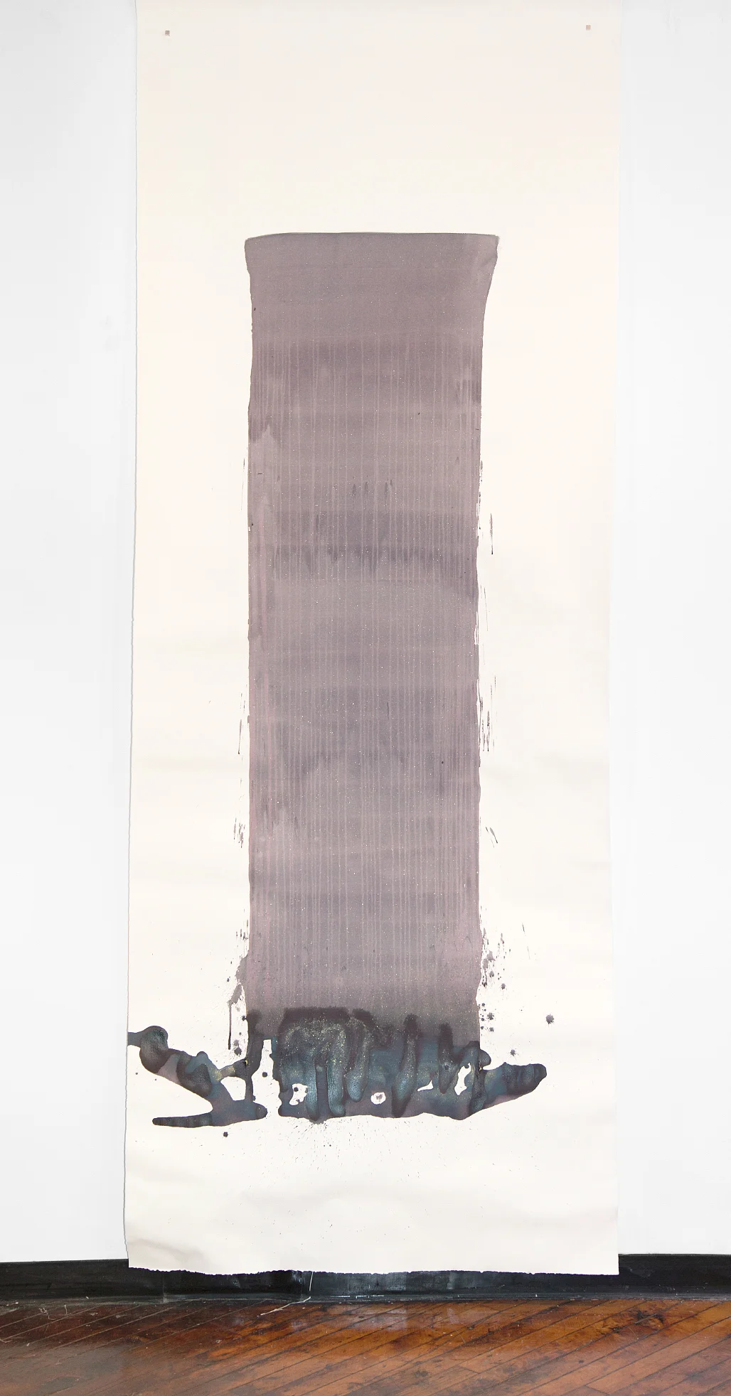 My Second Masterpiece (with a large brush) watercolor and ink on paper 121" x 45"