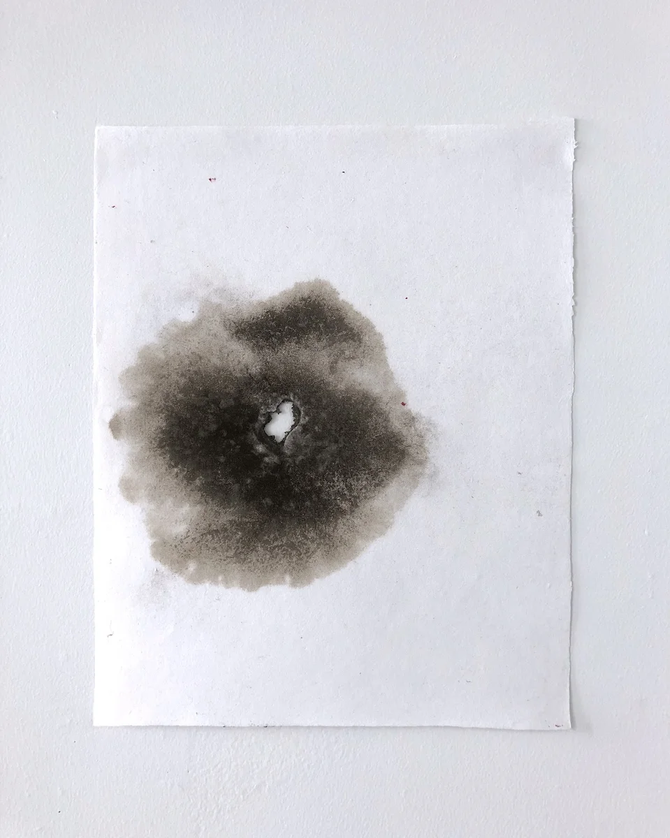 Icelandic Sand Pour, no. 2 14” x 11” Icelandic sand on handmade cotton paper