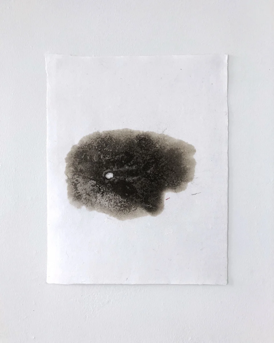 Icelandic Sand Pour, no. 5 14” x 11” Icelandic sand on handmade cotton paper