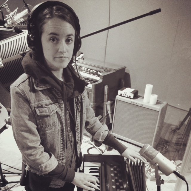 Miss Bridget on the harmonium