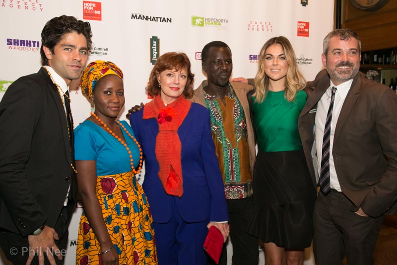 Adrian Grenier, Beatrice Biira, Susan Sarandon, Okello Sam, Serinda Swan and Chris Talbott photo credit: Phil Nee