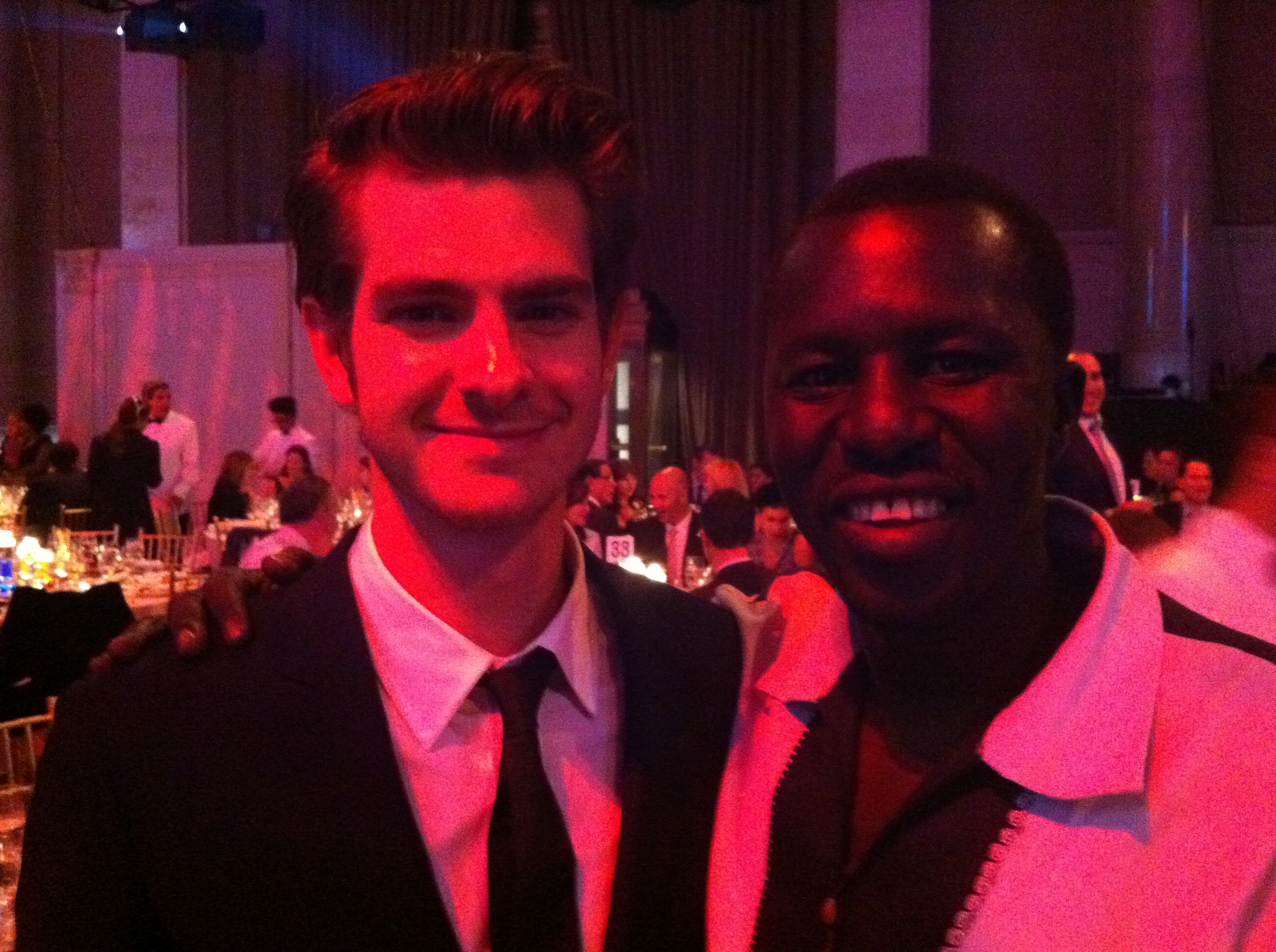 Andrew Garfield and Okello Sam at the WWO Gala 2011
