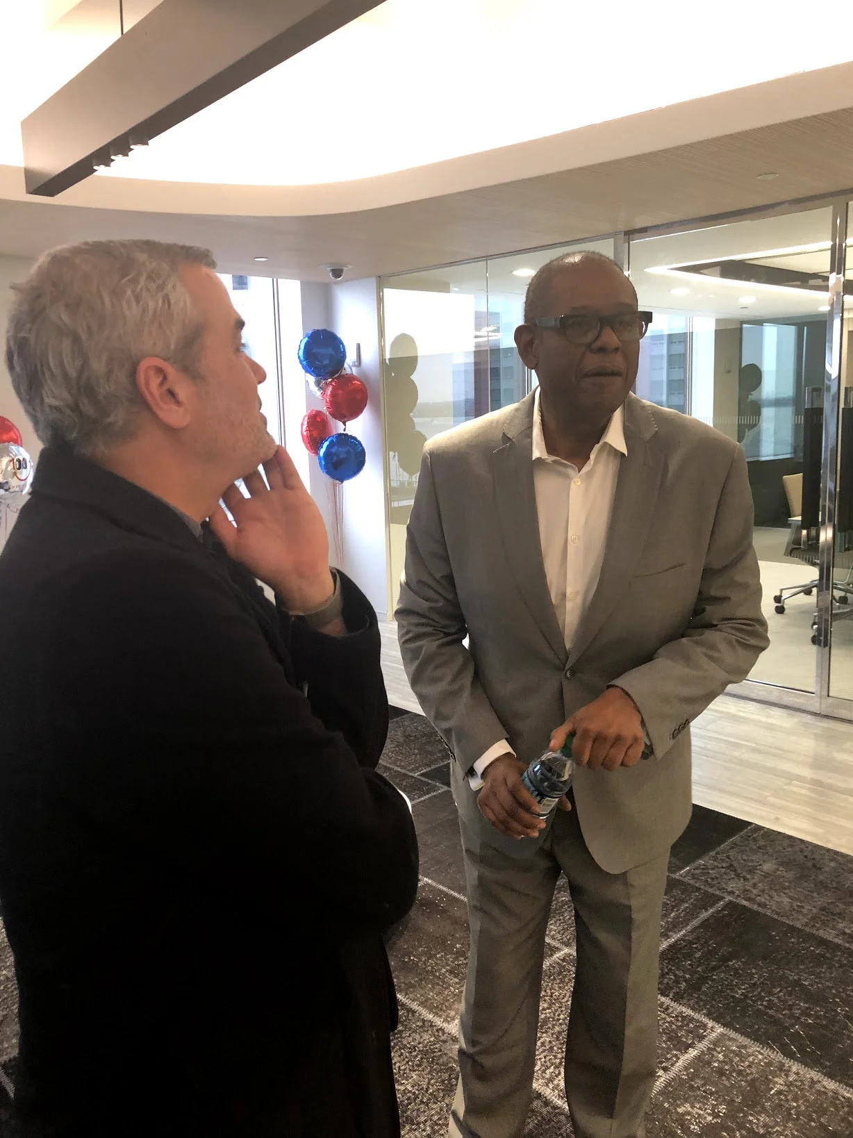 Cause Effect Agency founder Chris Talbott and Forest Whitaker after a day on the trading floor.
