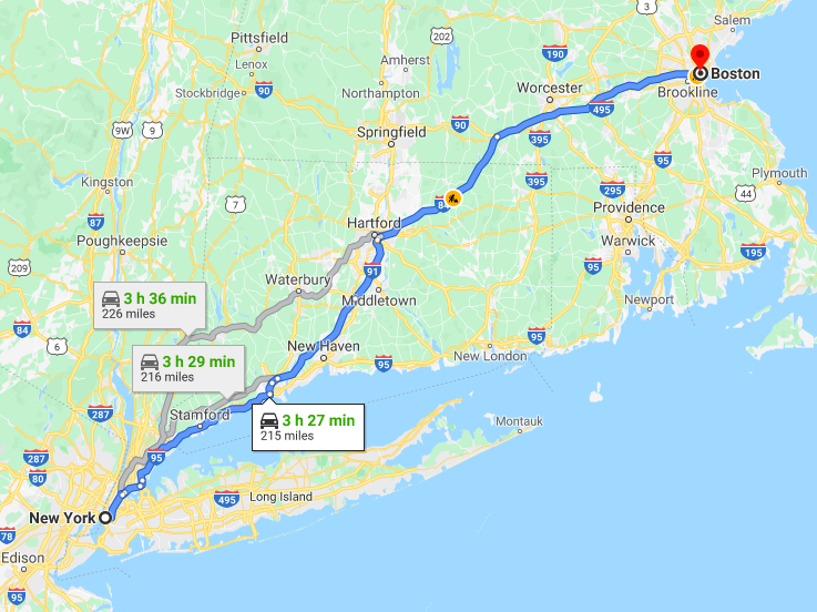 nyc to boston travel time