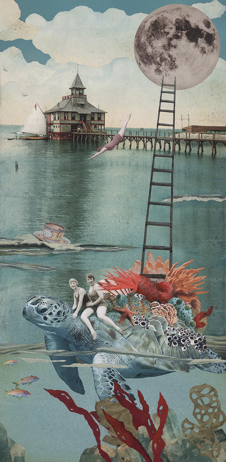 Moon Dive (original size 12” x 24”) ORDER
