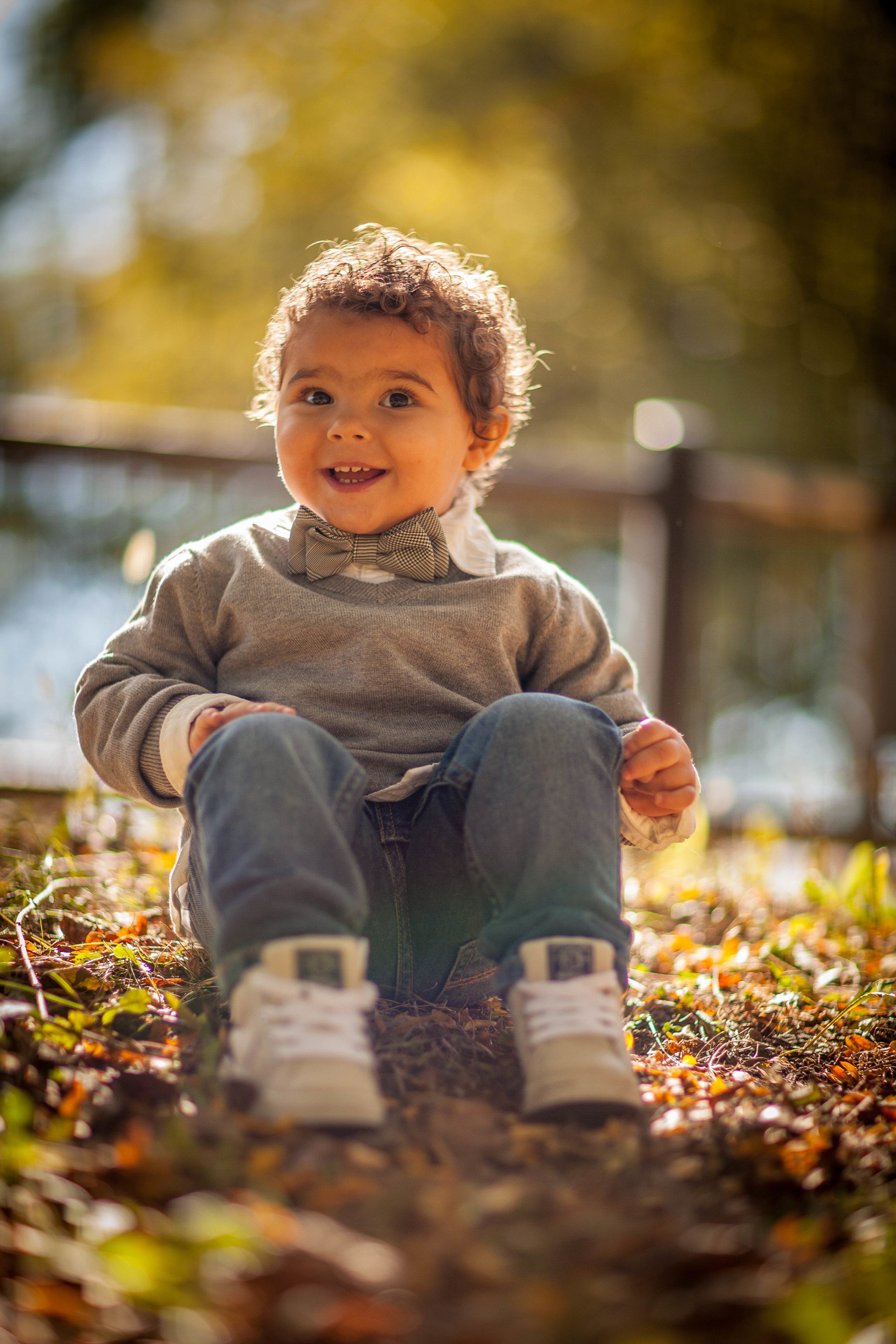 toddler in the park portrait