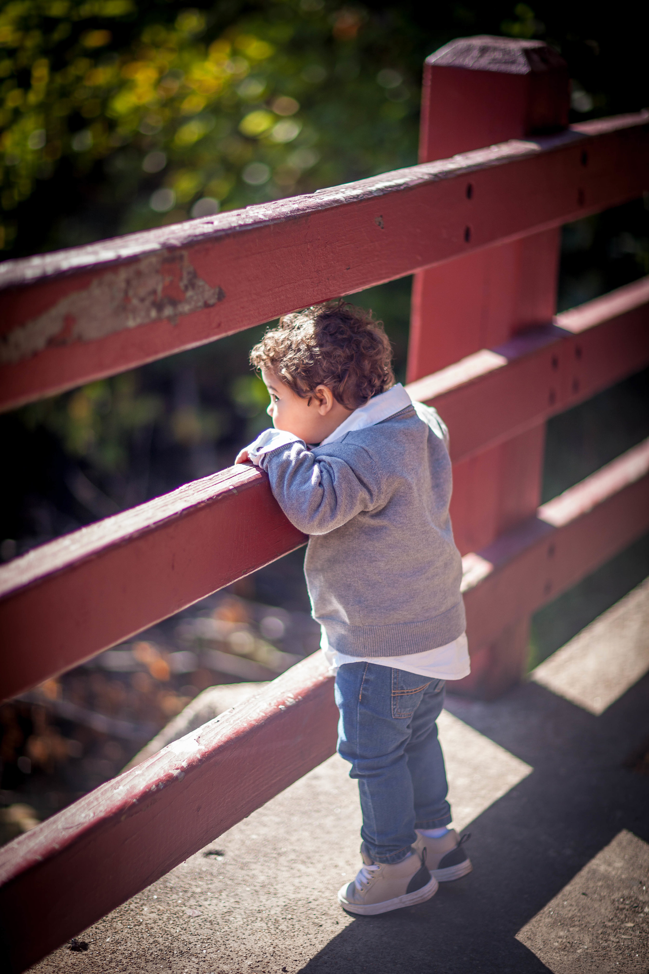 toddler on a bridge, chicago kids photographer