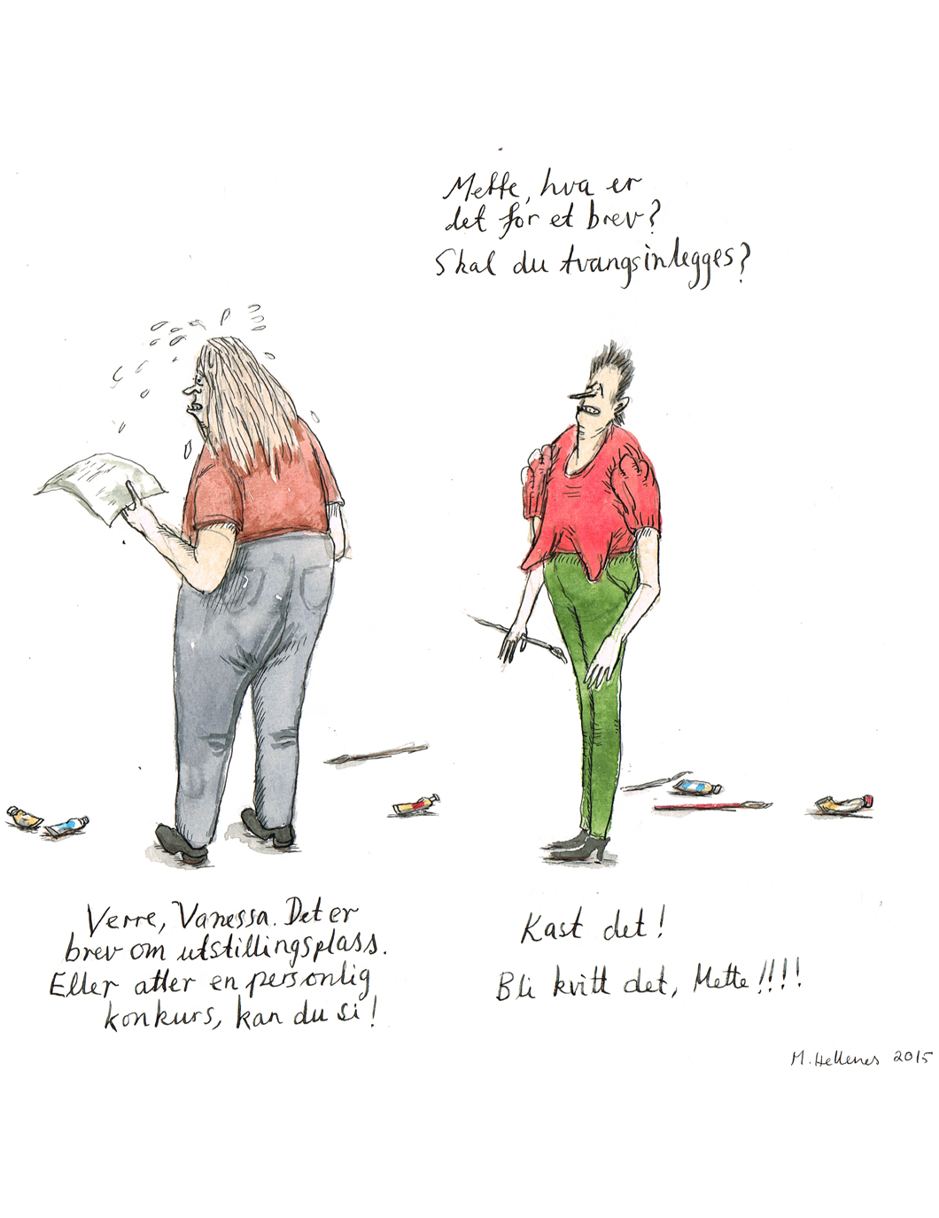 Mette Hellenes sitt kunstneriske bidrag til kampanjen #utstillingsavtalen.
