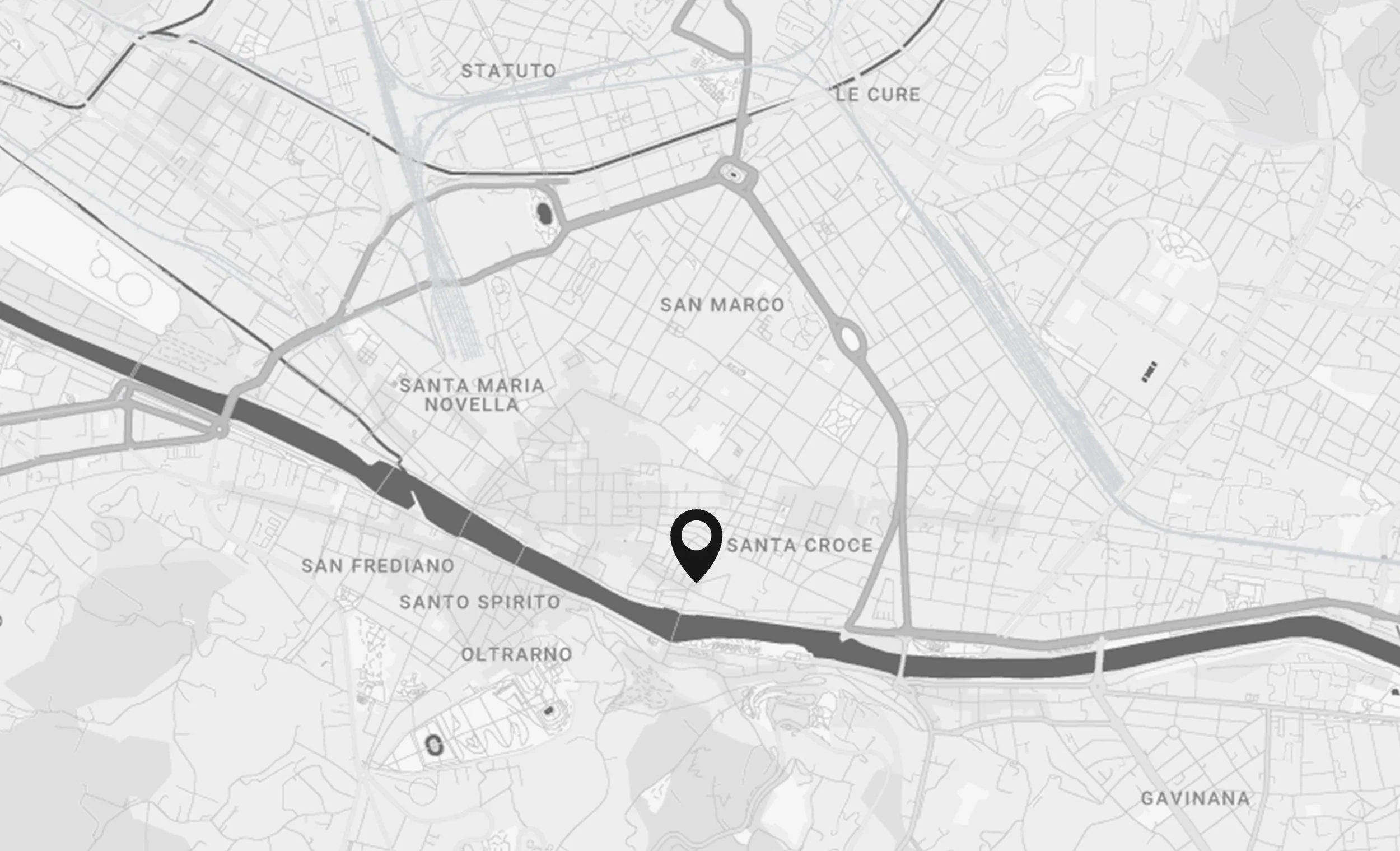 Map of Florence with a pin showing the studio location on Google Maps