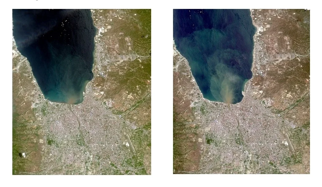 September (left) and October (right) satellite imageries.