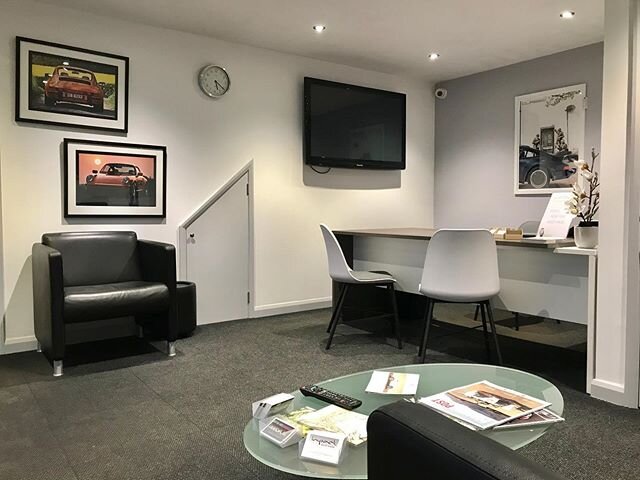 New furniture in our reception and customer waiting area. Join us for a coffee next time you&rsquo;re in the area ☕️ #porsche