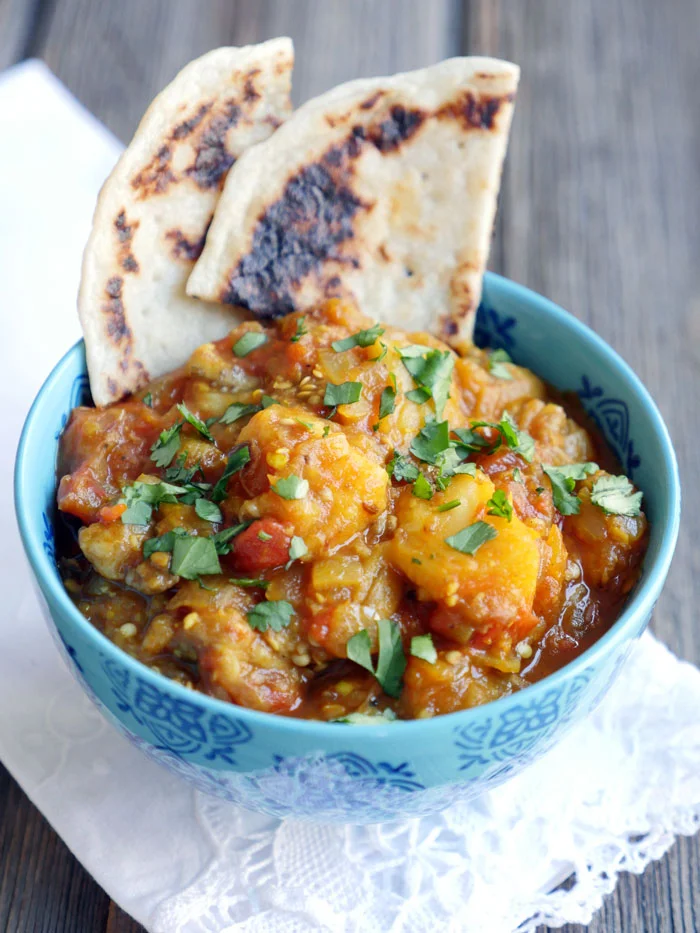 Recipe and photo from: http://myheartbeets.com/baingan-ka-bharta-indian-eggplant/