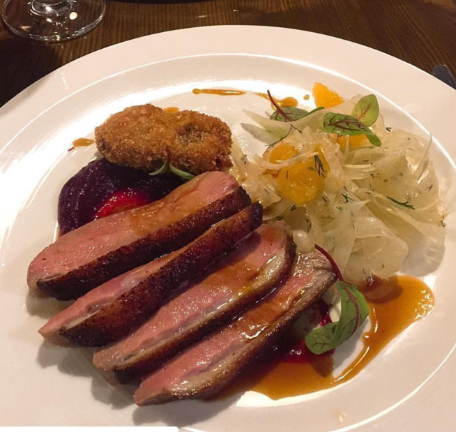 Pan-fried duck from chef Tony Cui from Suzie's Restaurant, Lane Cove