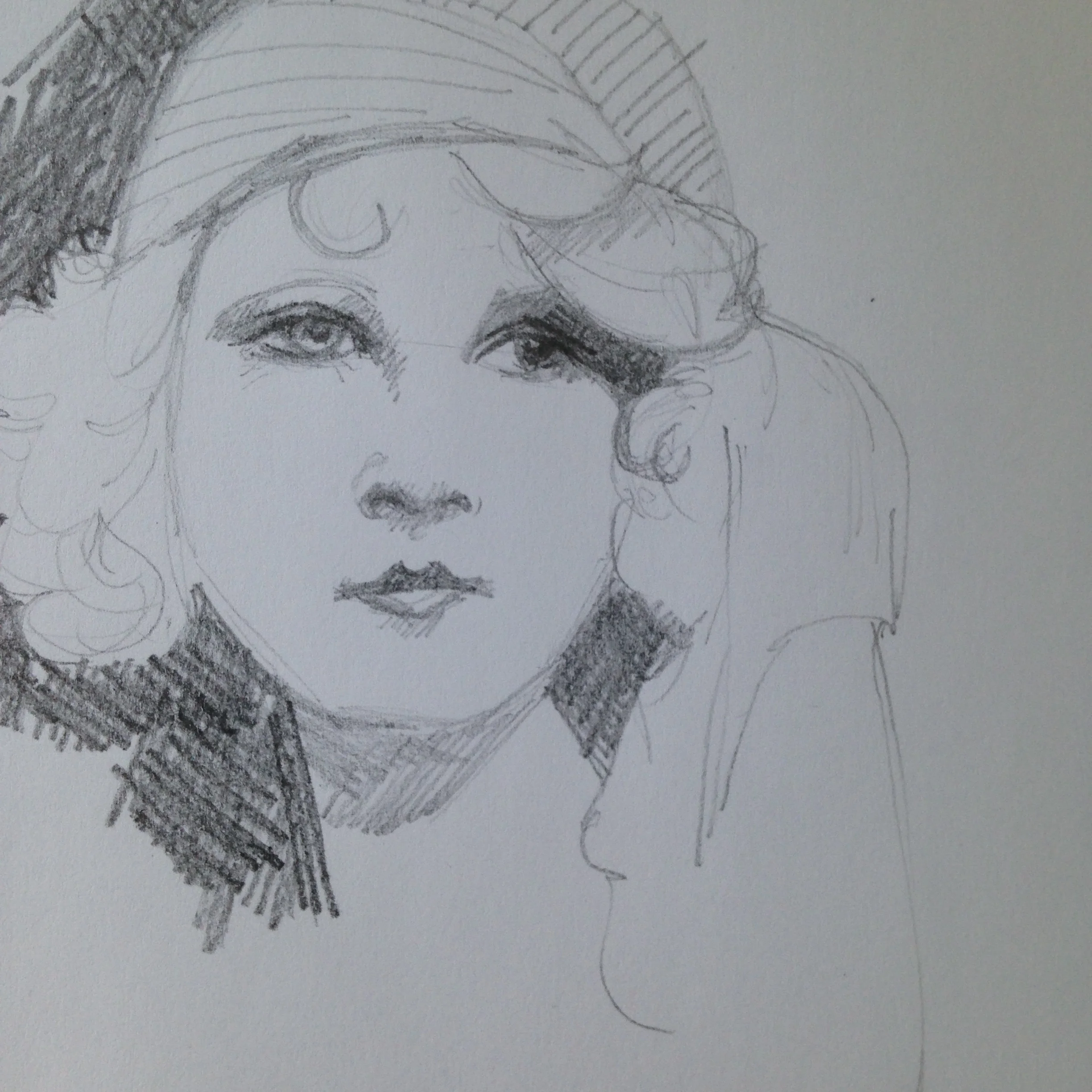An early sketch, a version of which ended up in the top left hand corner of the finished piece (see above)