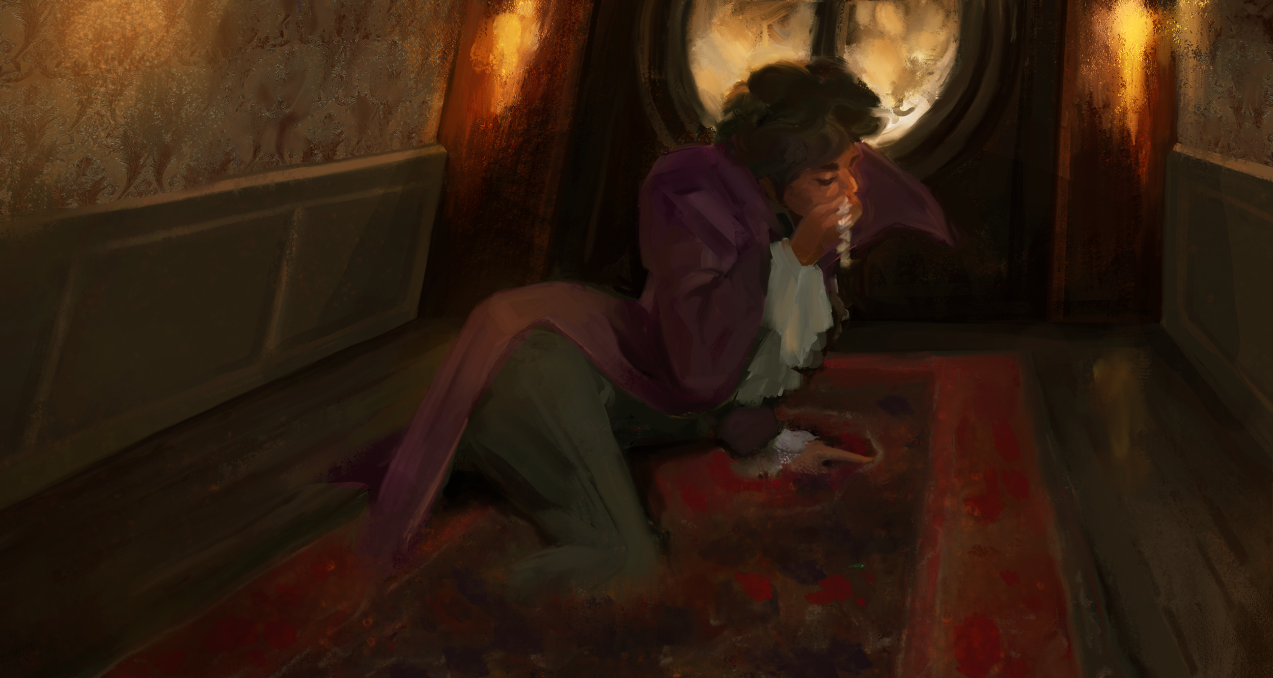 The carpet started swallowing me. I was down to my knees. I swallowed another tooth and felt something in my throat rip.