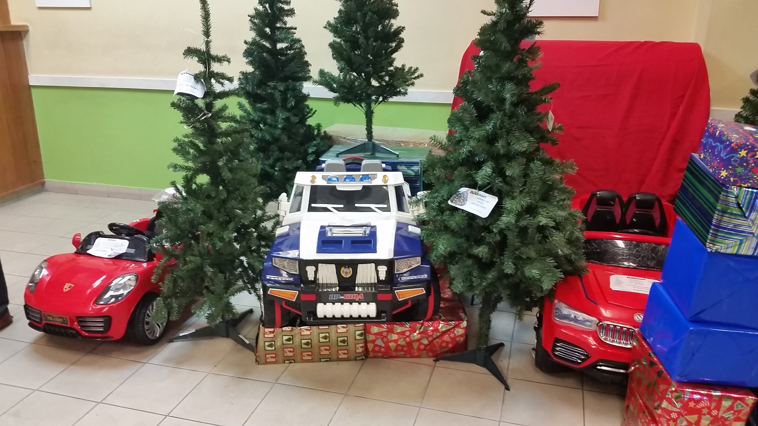 A little Christmas display at the local grocery store (the Police truck was $285 U.S.)