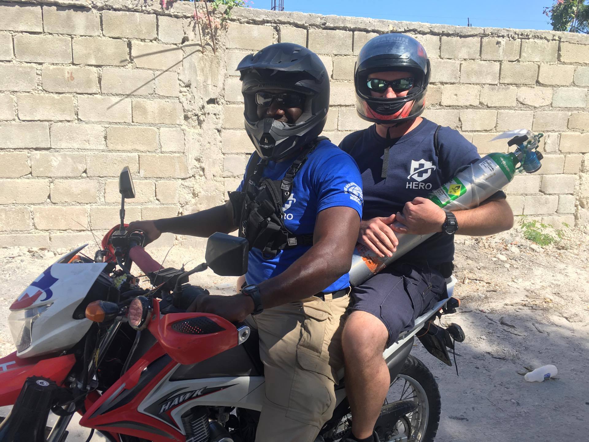 Before you ask.... NO, I didn't carry the baby on the motorcycle! Just the Oxygen!