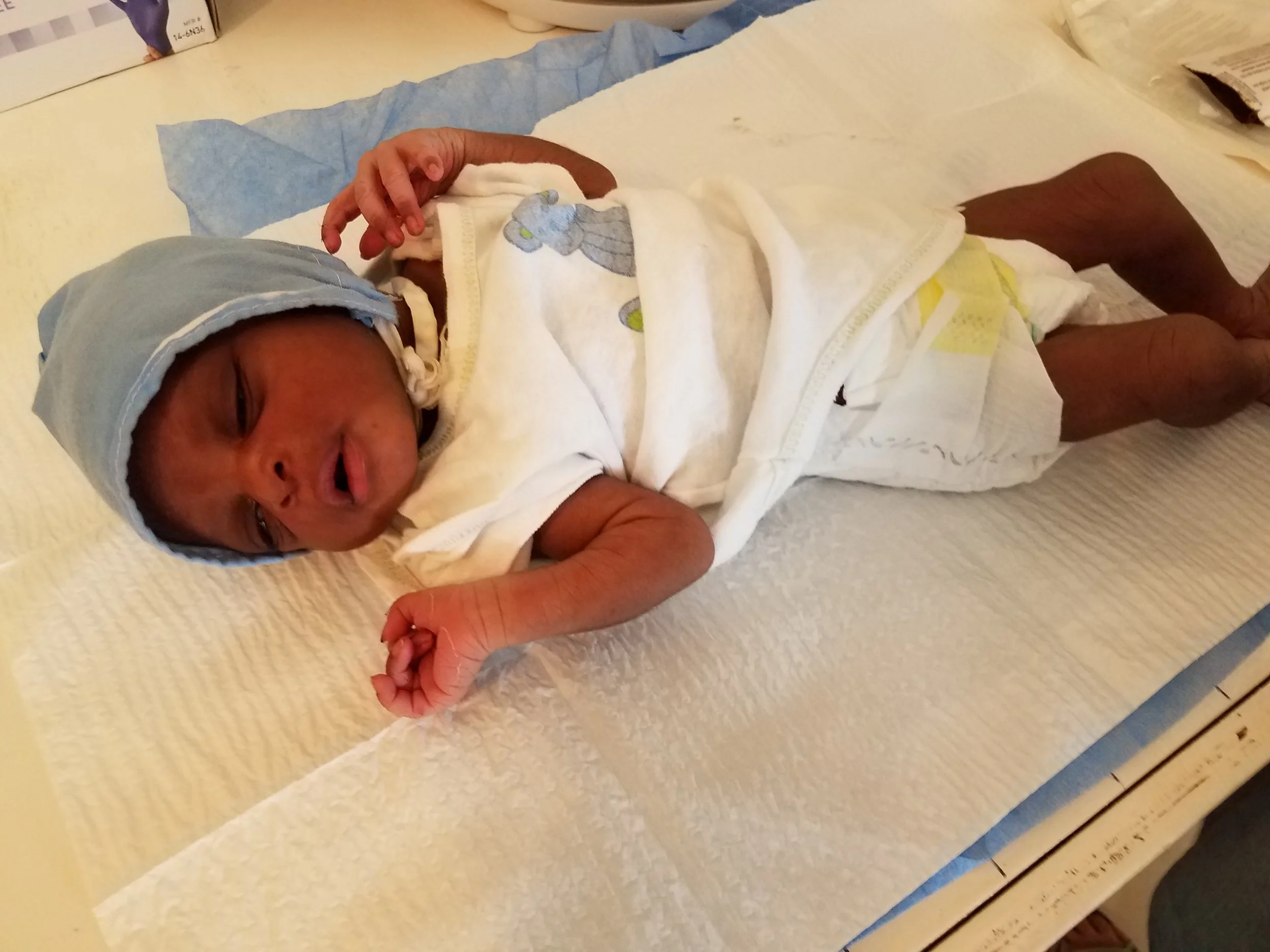 This little one is cared for by an overwhelmed grandma who's daughter died during delivery 