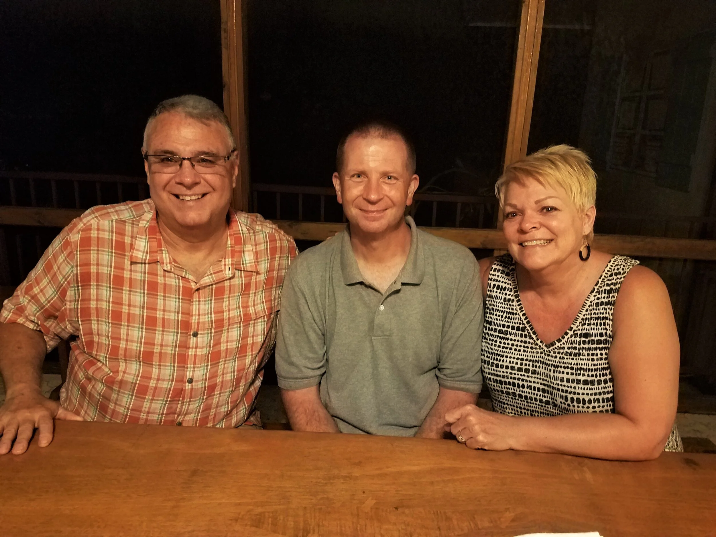 After dinner on their last night in Haiti