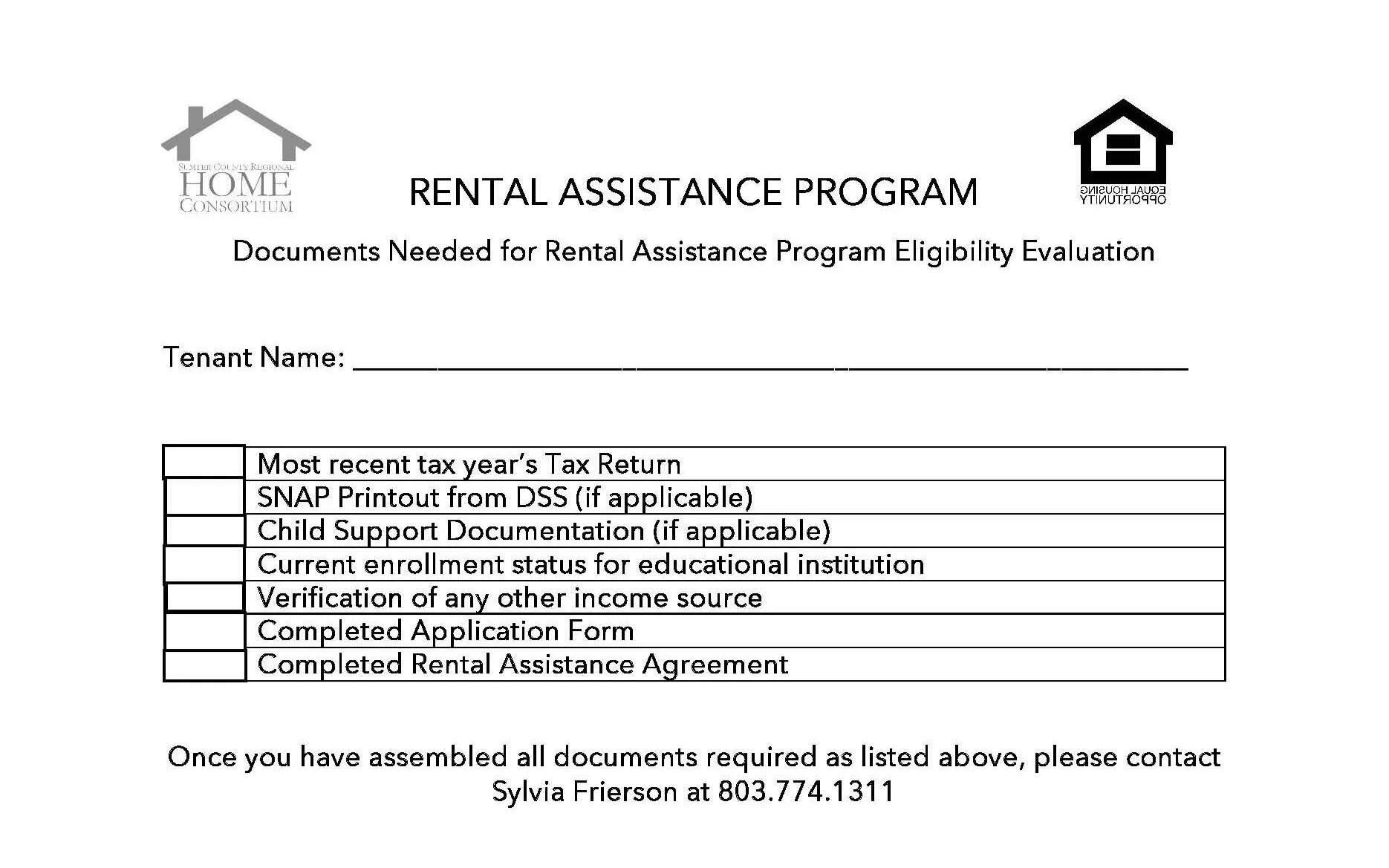 Rental Assistance Program Application Confirmation — SanteeLynches