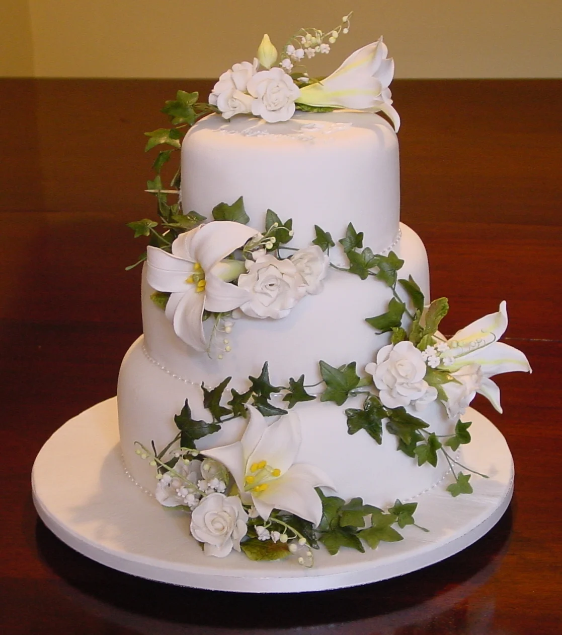 lilies, roses, lily of the valley, fruit.jpg
