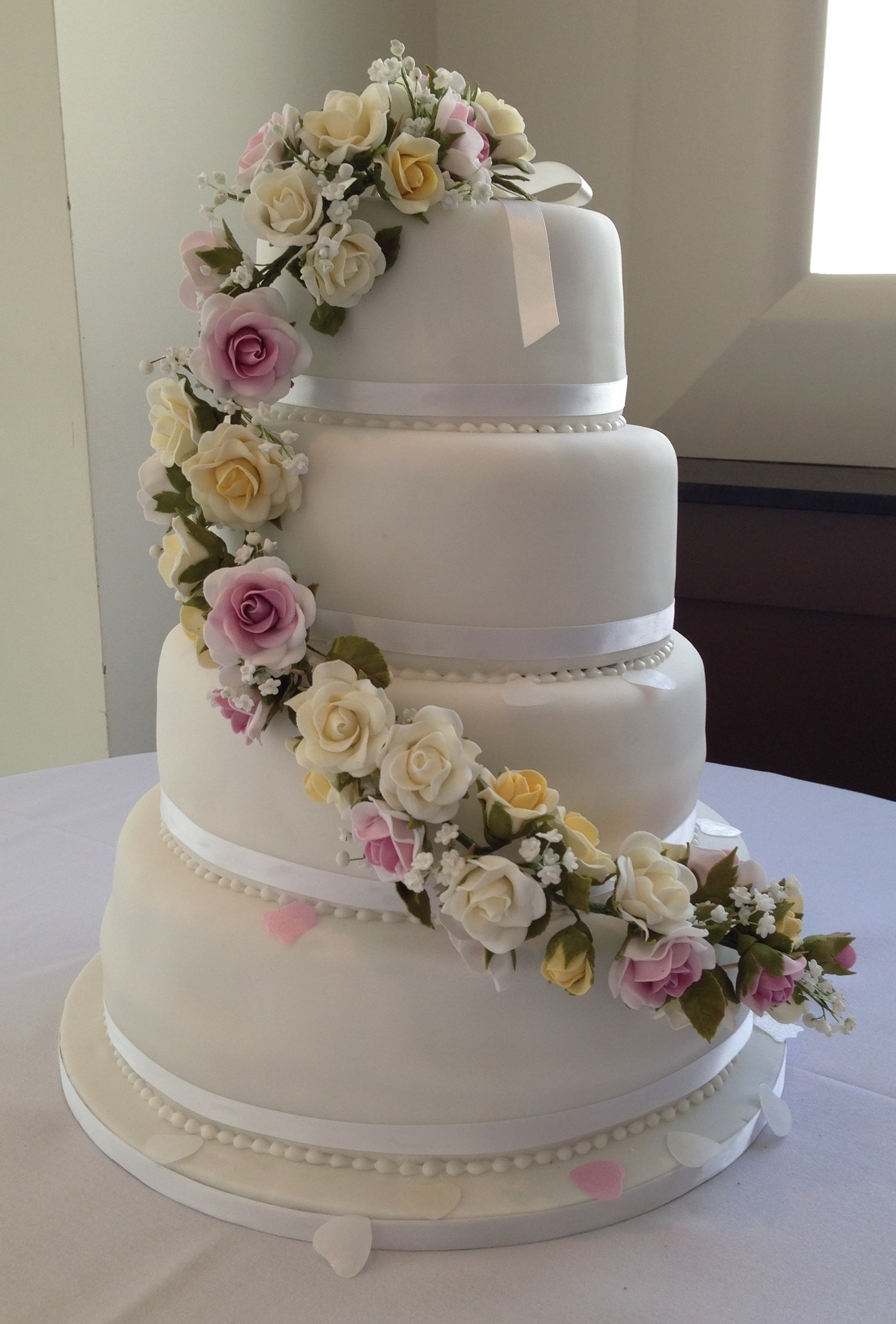 roses, gypsophilia, chocolate & lemon sponge & fruit.jpg