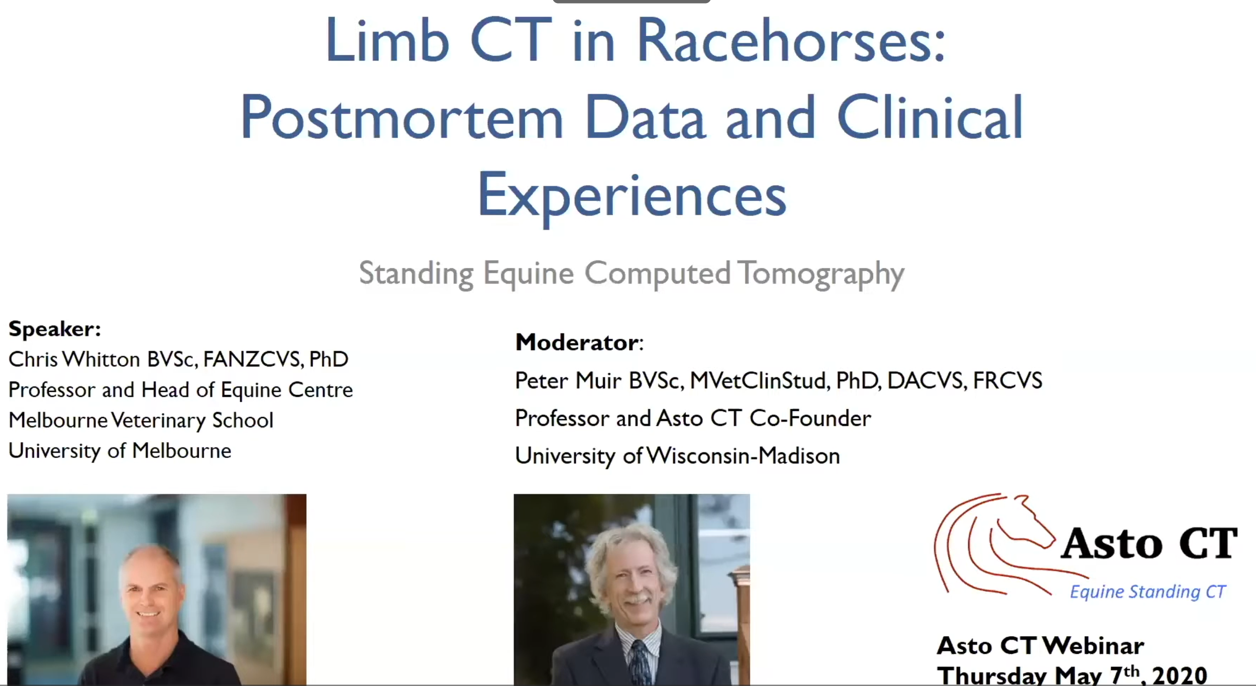 Standing Equine Computed Tomography Webinar Series: Limb CT in Racehorses