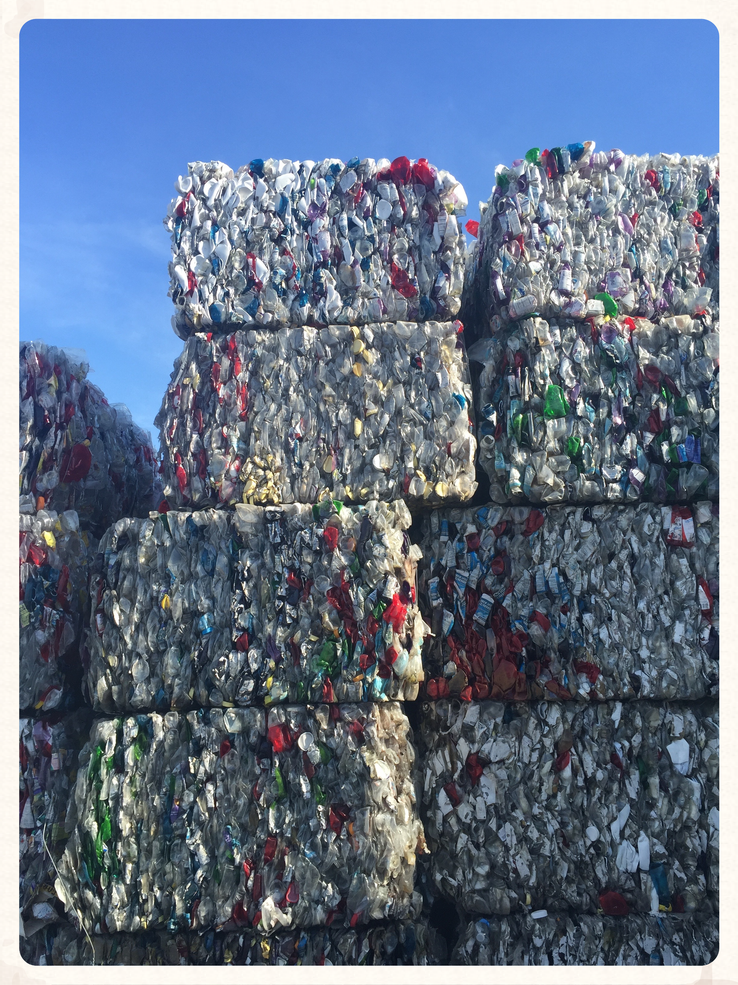 PET plastic at my local recycling center. It will be sold and shipped to China. 2015