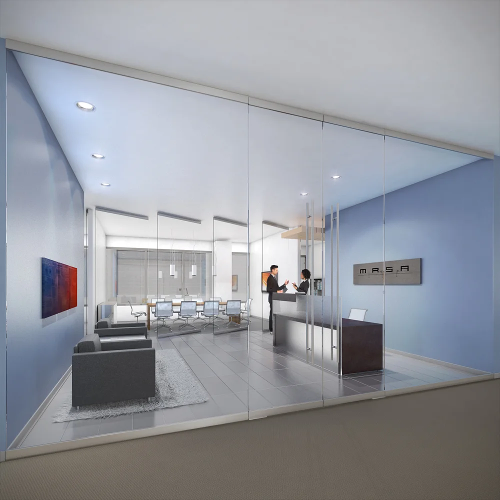 Spec Suite Program / Chicago, Illinois 550 West Adams Rendering MRSA has created a viable and cost effective Spec Suite solution, starting at $75 per rentable square foot for build out, including furniture, architecture and engineering fees. Our spec suite program offers energy efficient space that meets the Chicago Energy Code. Spec Suites offer a flexible and economical solution to the challenge of creating attractive office space in seemingly "un-leasable" areas of buildings that have been otherwise vacant. 