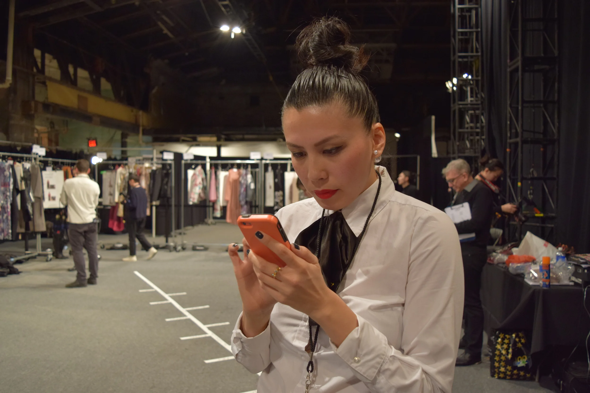 Working hard backstage at Vivienne Tam's NYFW Fall/Winter 2016 Presentation. All photos by Jharpphotography