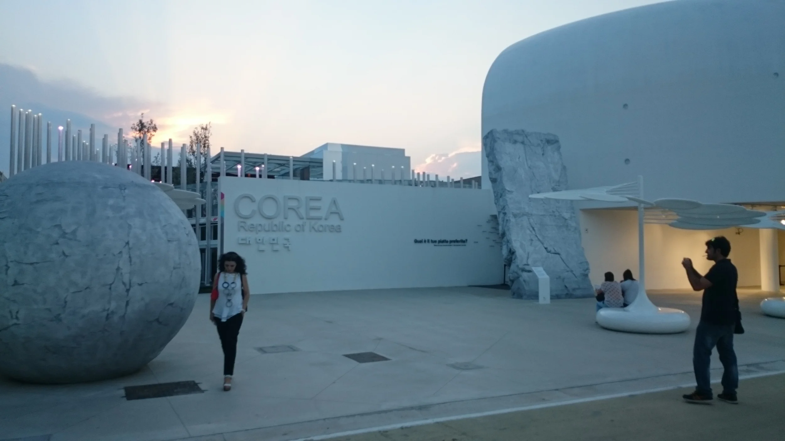 sunset and huge korean rock