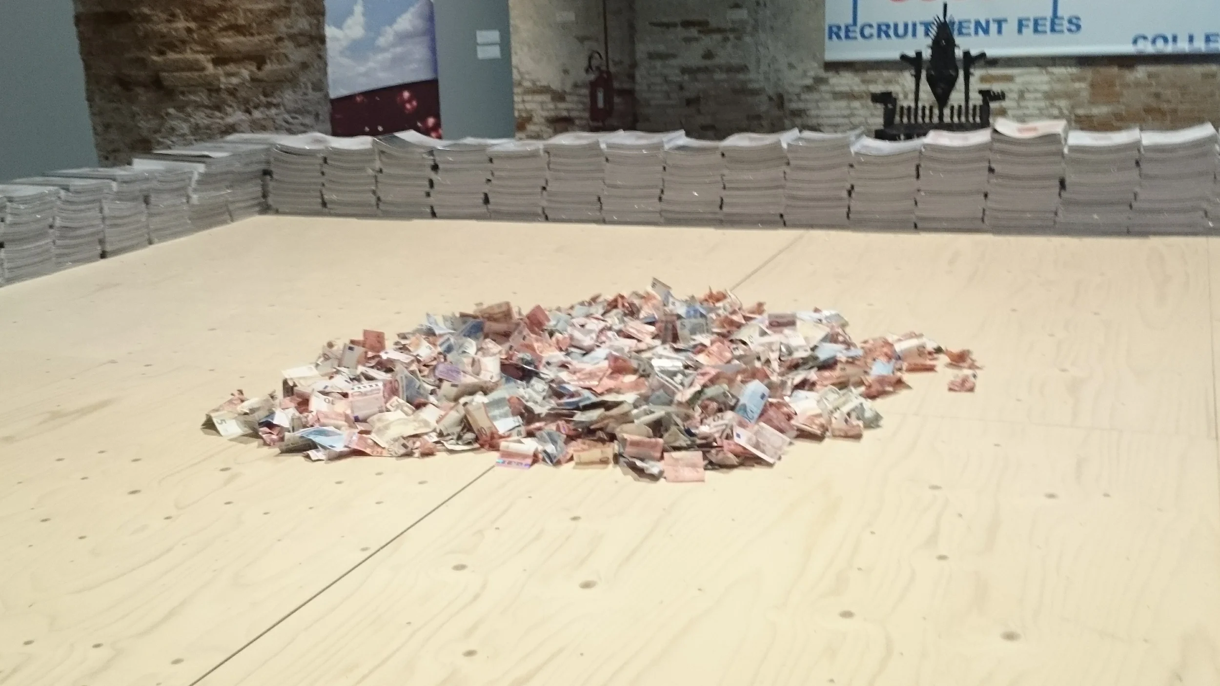 pile of unreachable money in different currencies