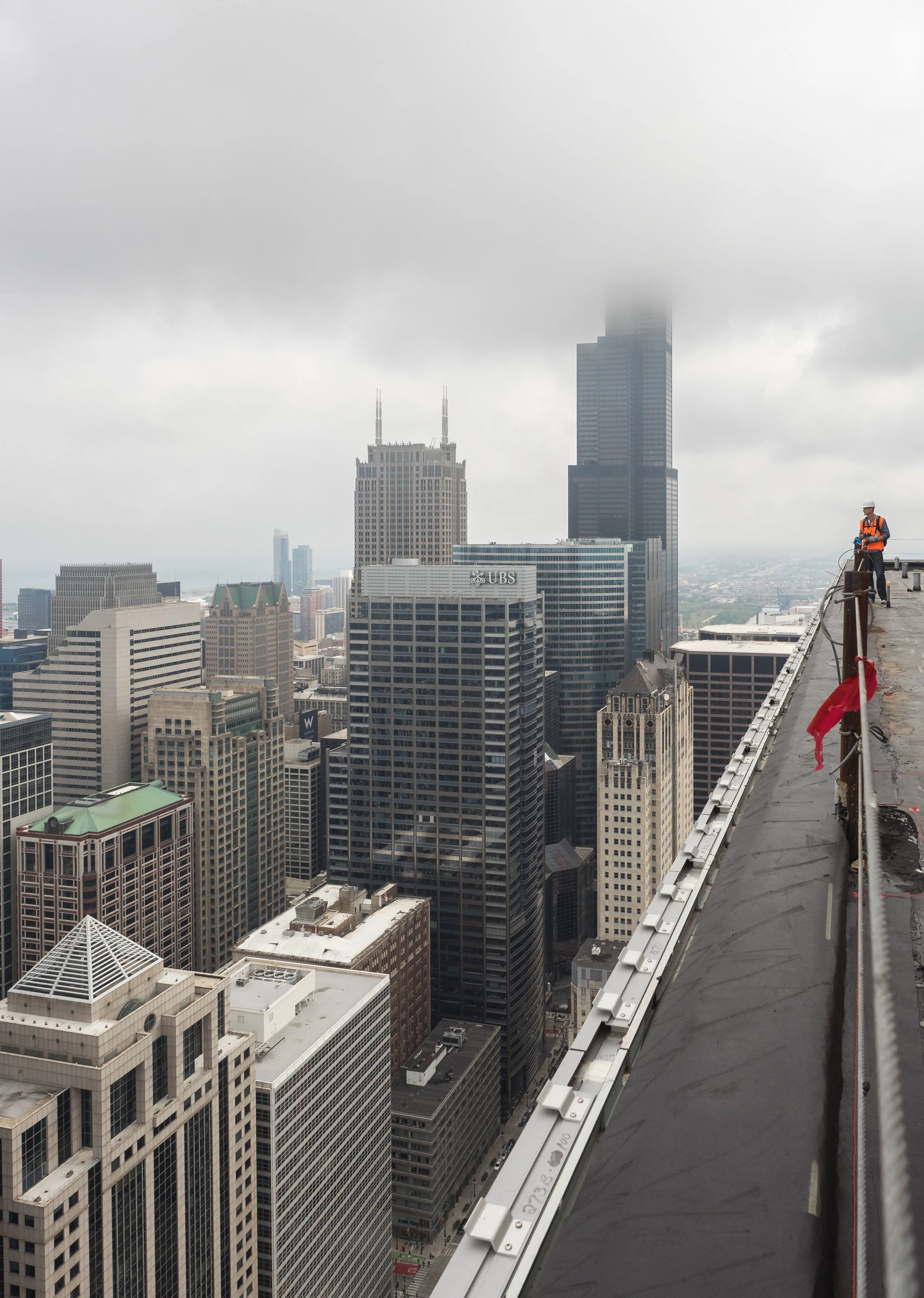 It was a pretty gloomy day so the view wasn't the best on the roof