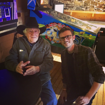 At The Stone Church with Ramblin' Jack Elliott in 2016.