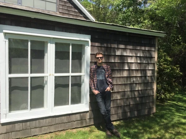 Leaning against Jackson Pollock's barn studio in East Hampton, NY. Photo by: Danielle Steensen
