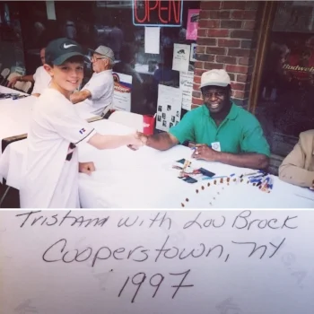 From the family archives. With baseball Hall-Of-Famer Lou Brock.