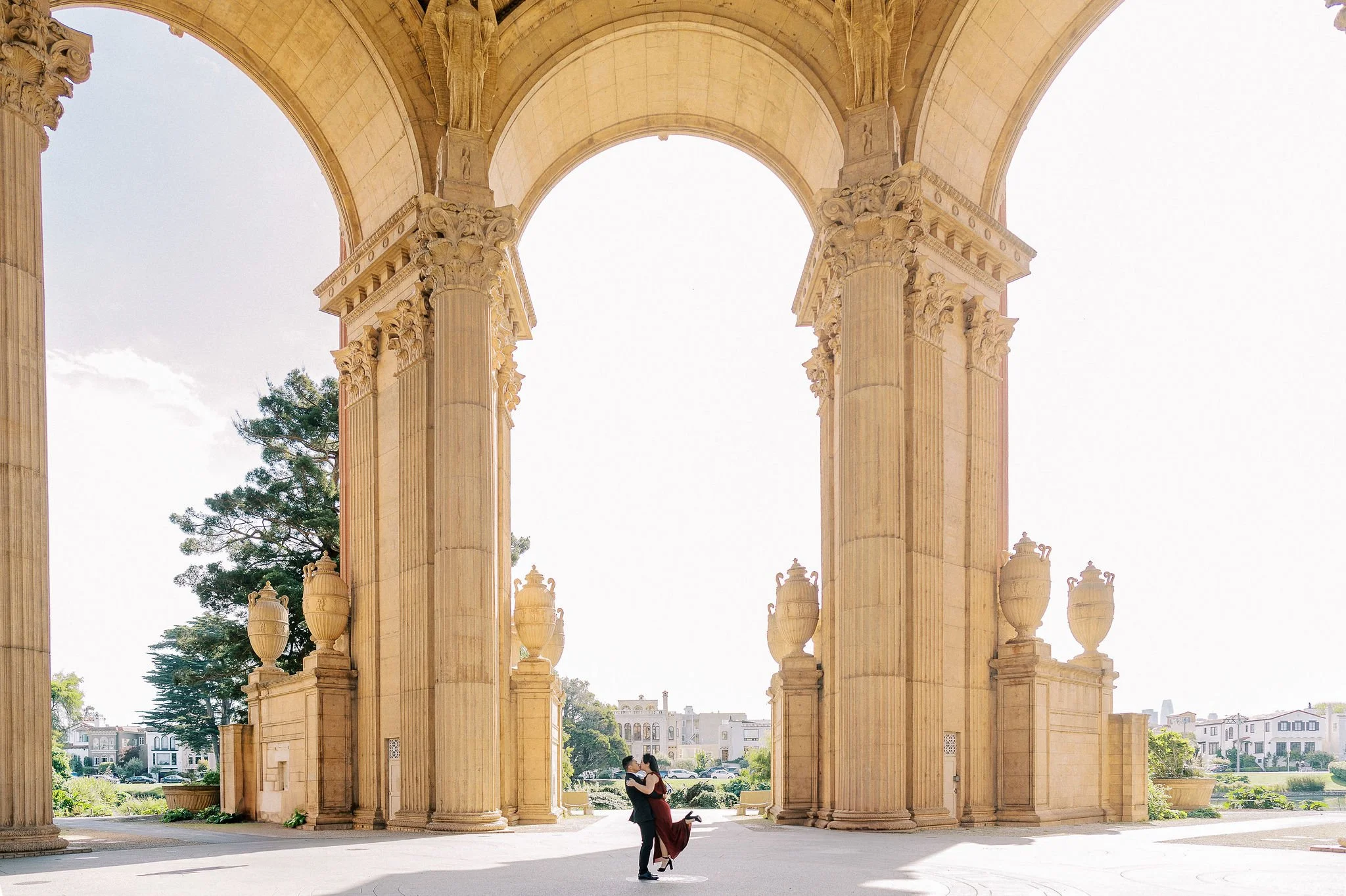 From Friendship to Forever, A Serene Romantic Palace of Fine Arts Engagement Session