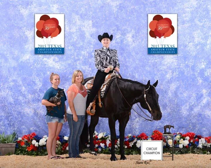 EMO Agent Christ Hocutt-Senteney and her mount Bellieve He's Blazing 
