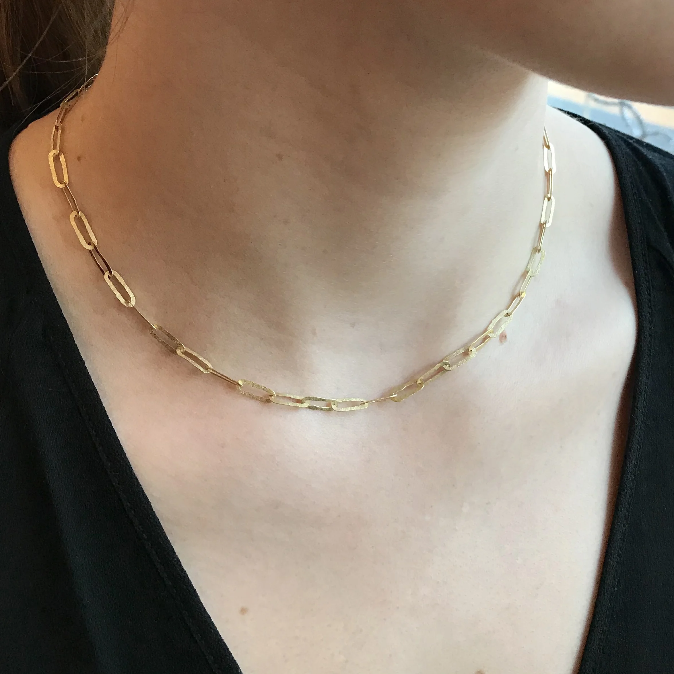 Thin Links Chain Necklace 18 Inches on Body.jpg