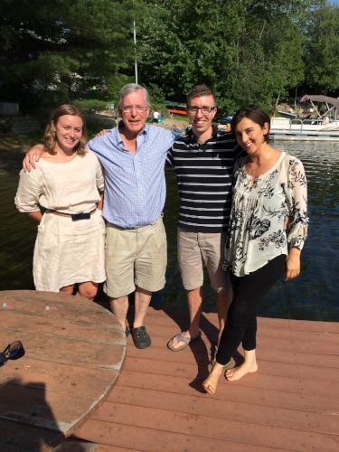 Photo of Dominique Smith (undergraduate student in CRM / Women's Studies), Dr. Irvin Waller, Jeffrey Bradley and Stela Murrizzi (left to right). 