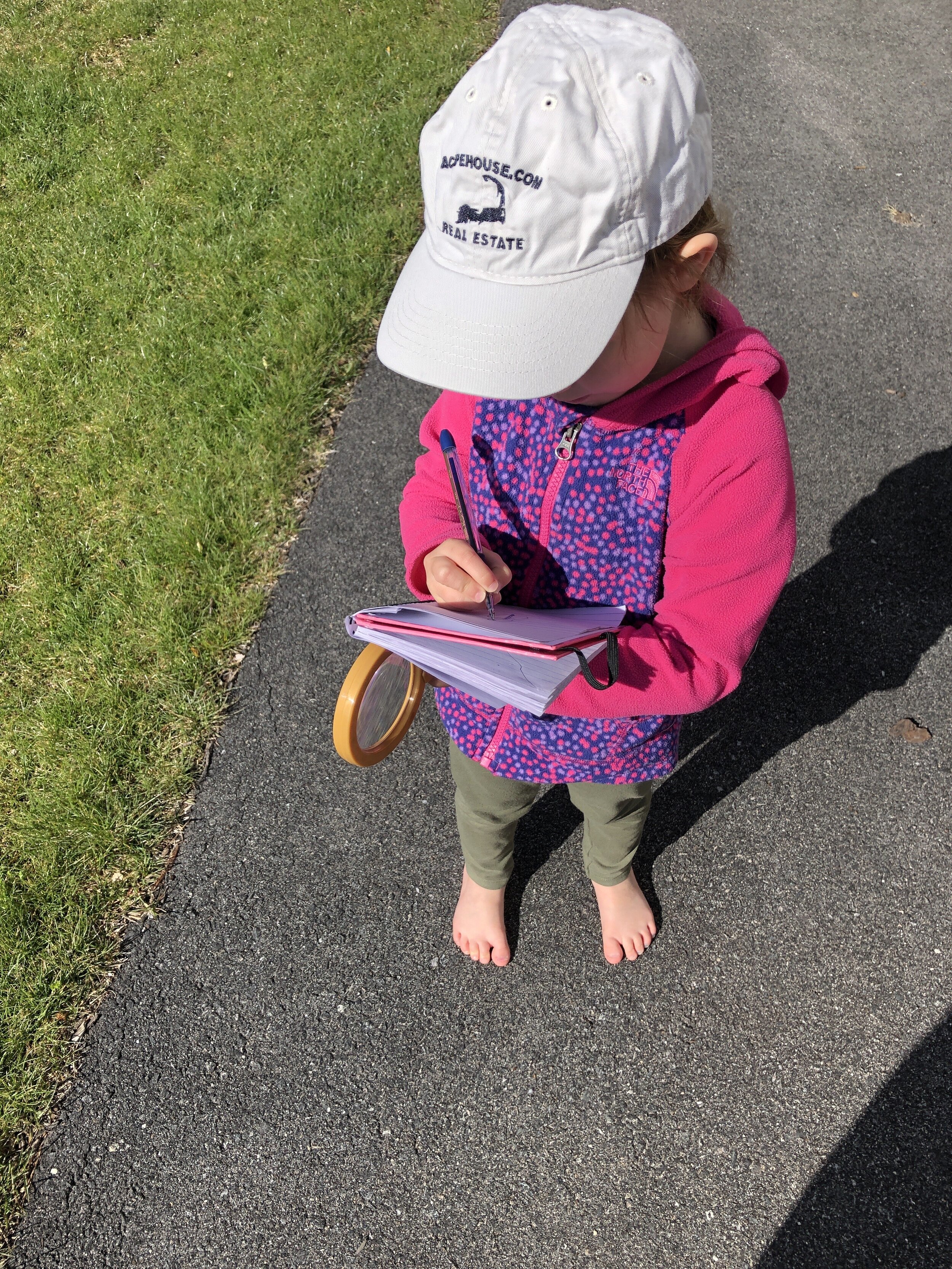 Make time to go outside with a journal and magnifying glass.