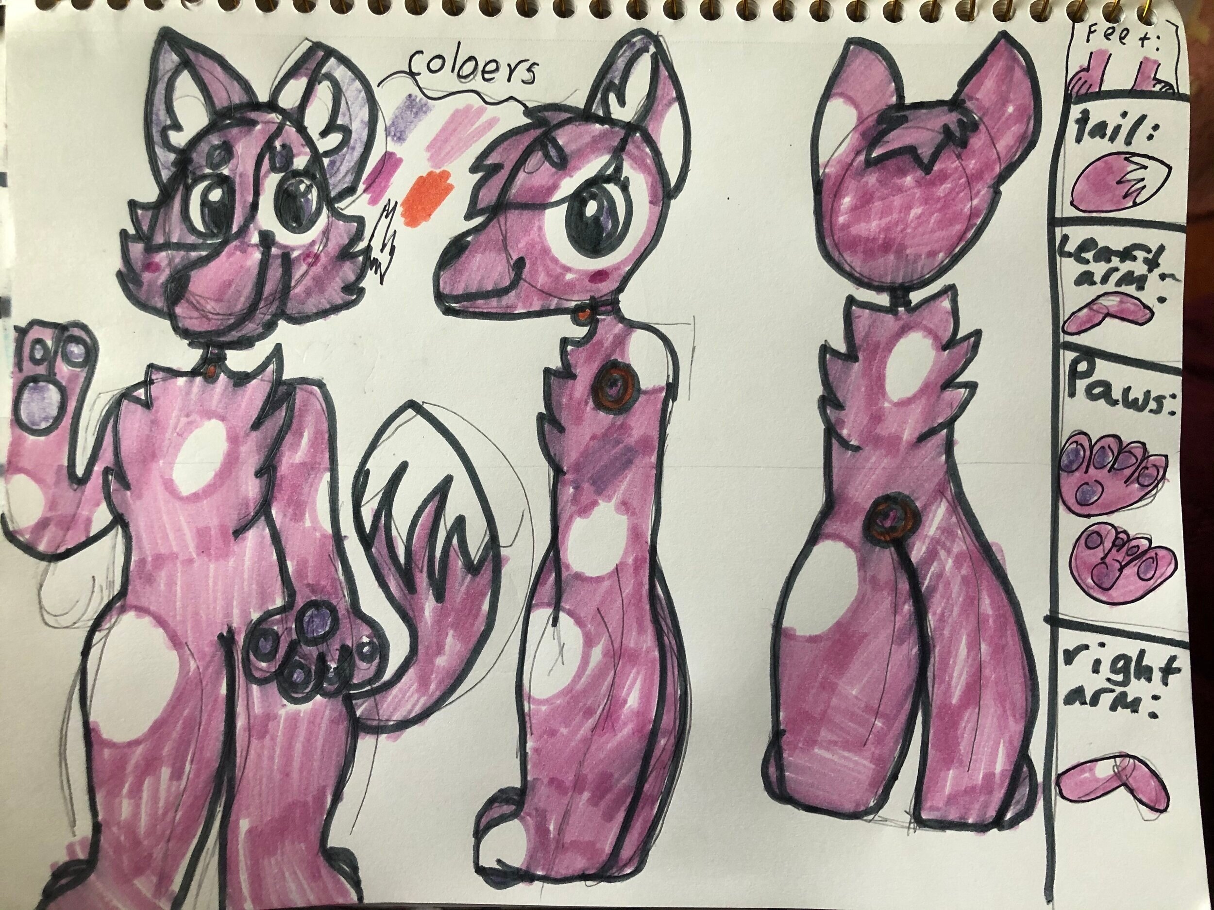 A Third Year’s mock-up of her fursona, a project that she will complete this summer.