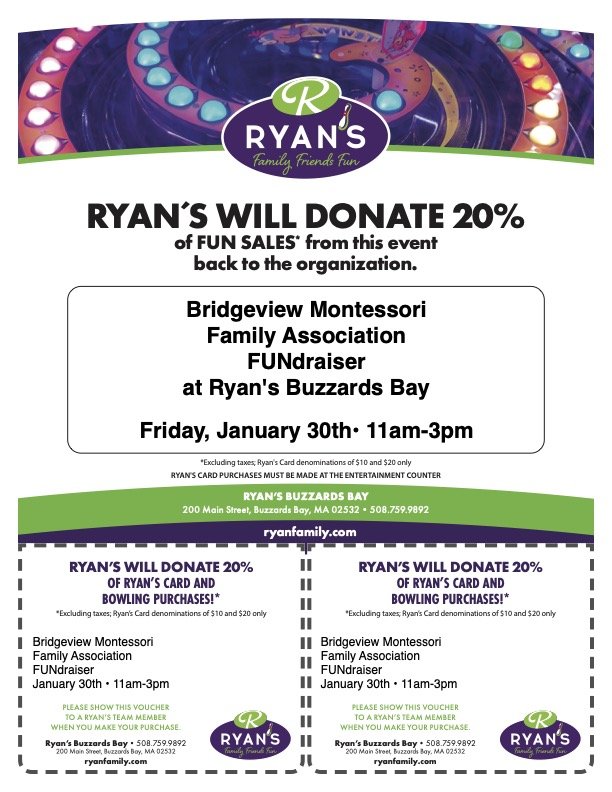 Join other Bridgeview Families at Ryan's in Buzzards Bay