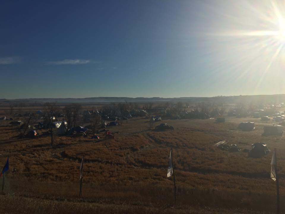 Beautiful Sacred Stone Camp at Sunrise