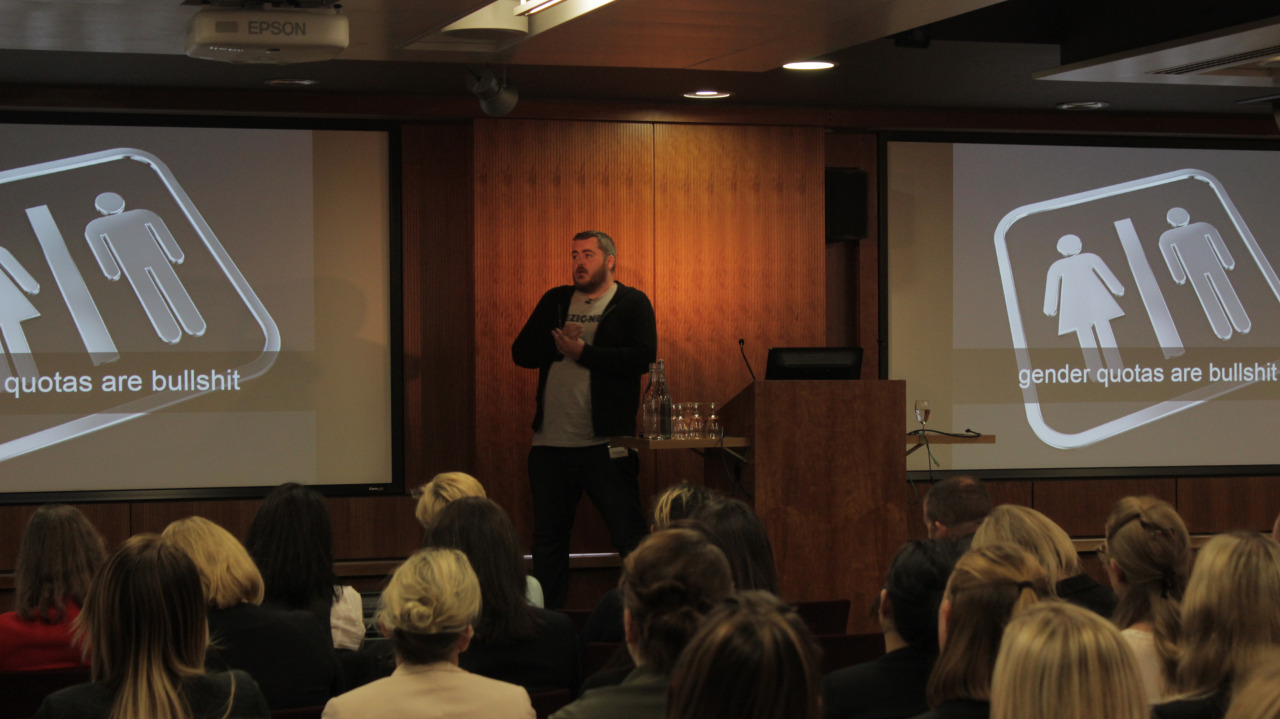 *I'm an enormous proponent of diversity & inclusivity. This photo is from a conference where I argued that gender quotas are harmful to inclusivity.