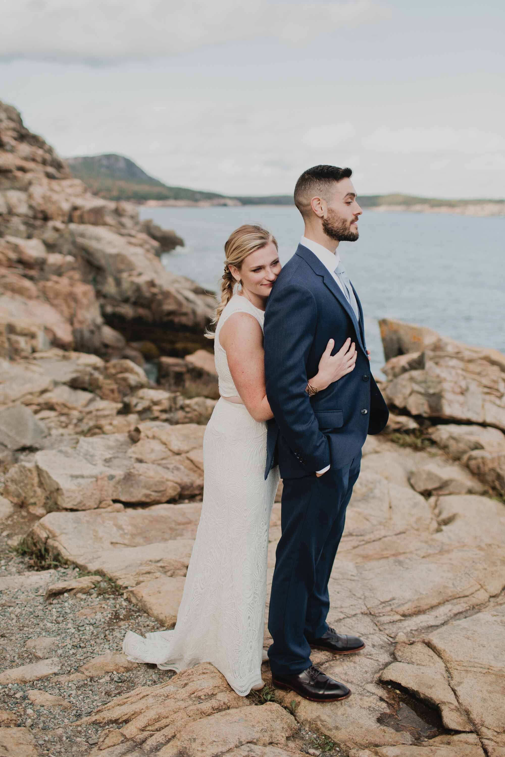 Acadia coast wedding photo