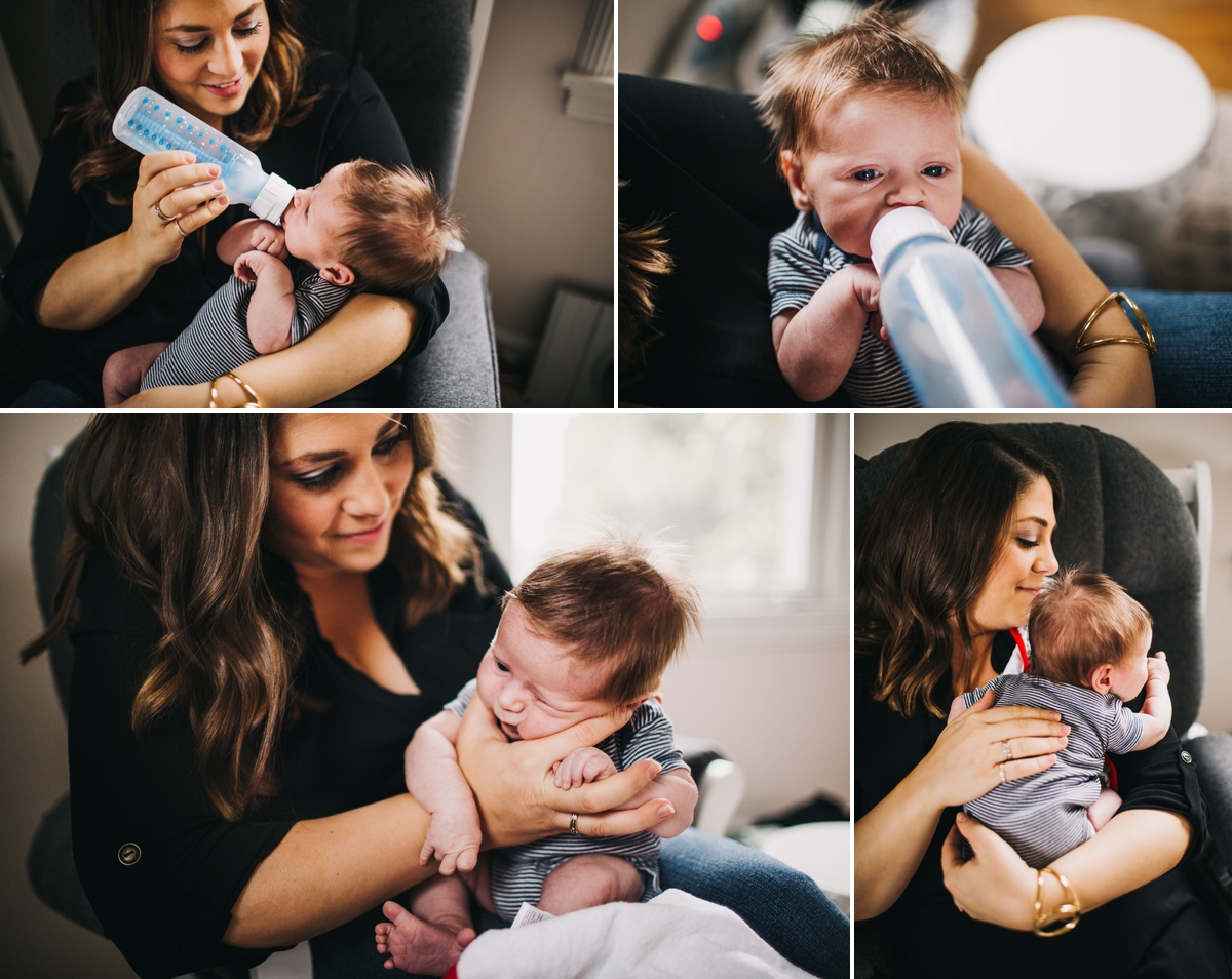 Newborn Baby Drinking A Bottle Seattle Photographer