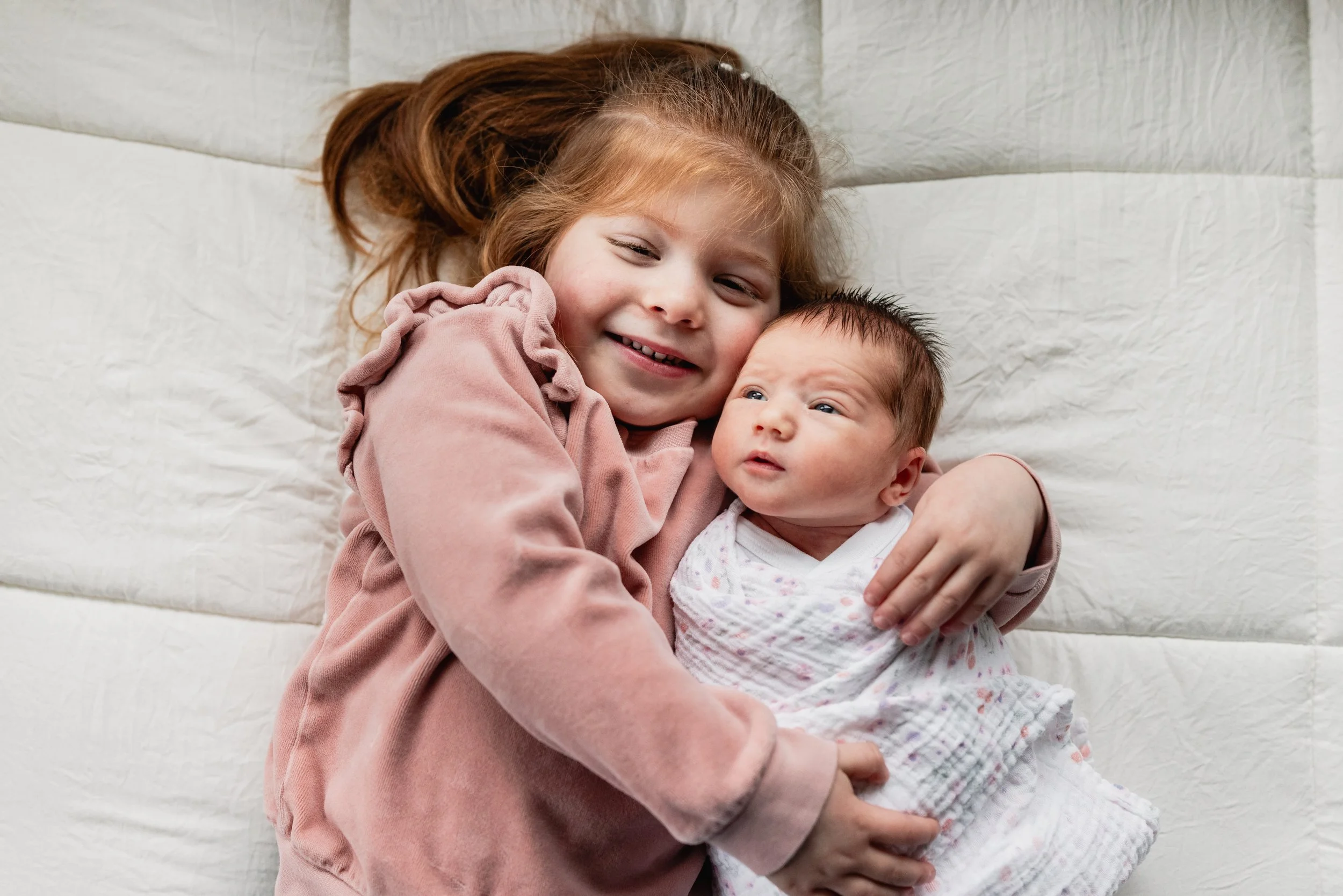 Safe newborn sibling photos in Seattle, WA